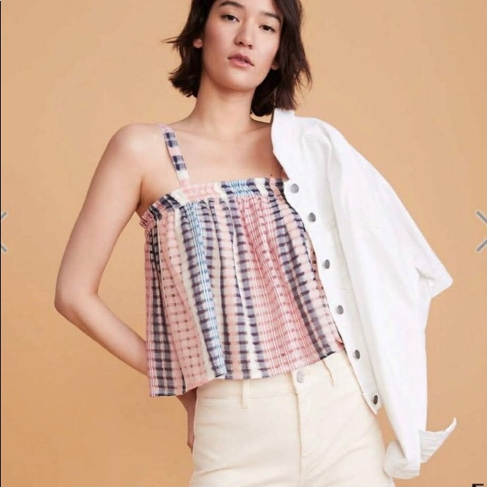 Lou & Grey gingham tank - navy, red &white cute!